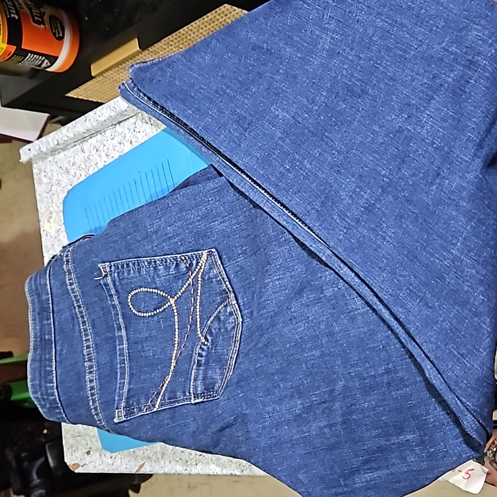 LEE  SINFULLY SOFT WOMENS JEANS,STRETCH, ELASTIC WAIST, SZ.10 PETITE, NAVY COLOR
